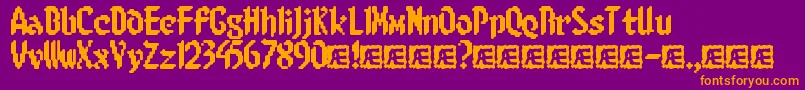 8bitlimr-Schriftart – Orangefarbene Schriften auf violettem Hintergrund