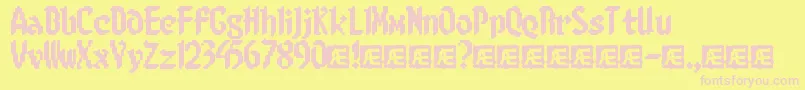 Fonte 8bitlimr – fontes rosa em um fundo amarelo