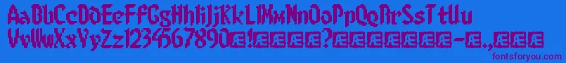 8bitlimr-Schriftart – Violette Schriften auf blauem Hintergrund