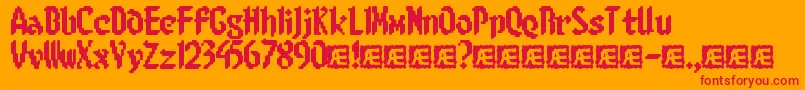 8bitlimr-Schriftart – Rote Schriften auf orangefarbenem Hintergrund