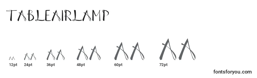 TableAirLamp Font Sizes