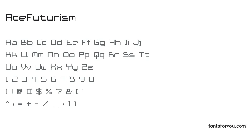 Шрифт AceFuturism – алфавит, цифры, специальные символы