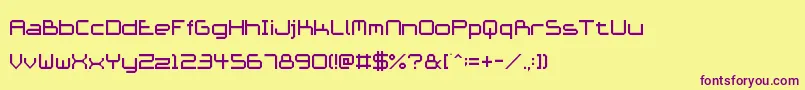 Czcionka AceFuturism – fioletowe czcionki na żółtym tle