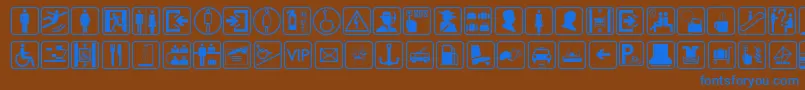 TravesiaTfb Font – Blue Fonts on Brown Background