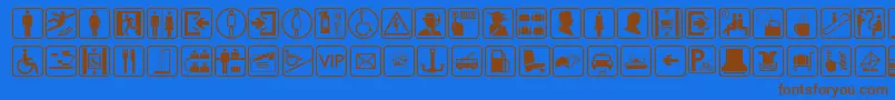 TravesiaTfb Font – Brown Fonts on Blue Background
