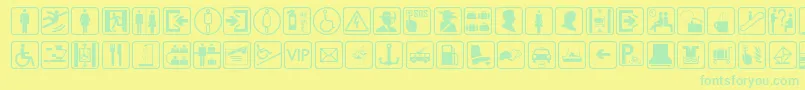 TravesiaTfb Font – Green Fonts on Yellow Background