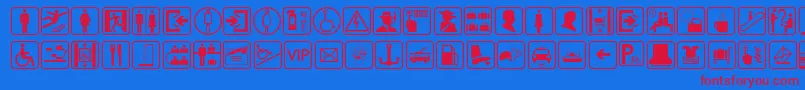 TravesiaTfb Font – Red Fonts on Blue Background