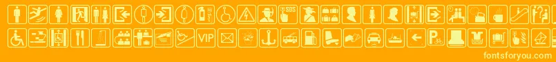 TravesiaTfb Font – Yellow Fonts on Orange Background