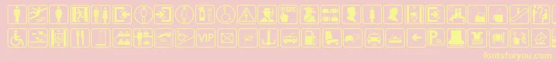 Fonte TravesiaTfb – fontes amarelas em um fundo rosa