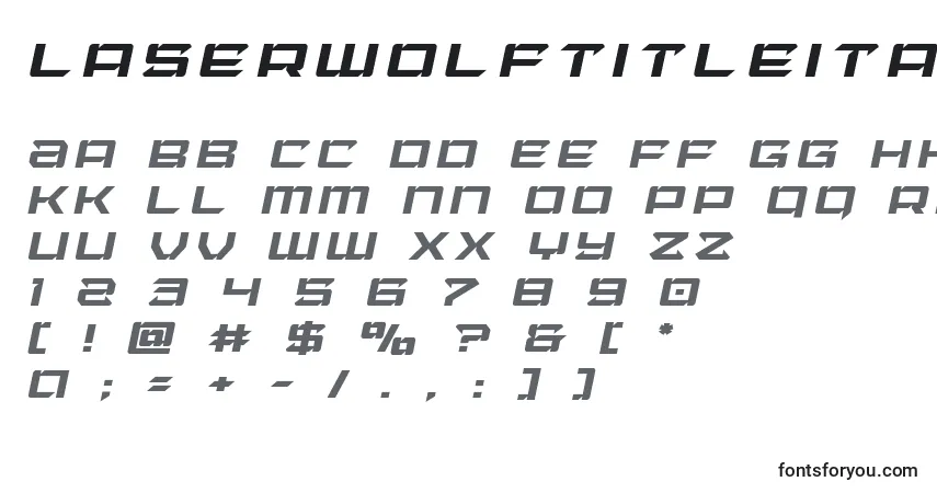 A fonte Laserwolftitleital – alfabeto, números, caracteres especiais