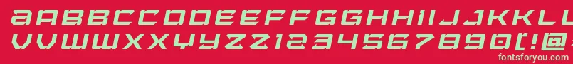 フォントLaserwolftitleital – 赤い背景に緑の文字