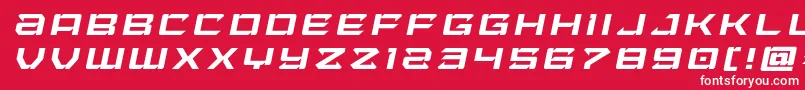 Czcionka Laserwolftitleital – białe czcionki na czerwonym tle