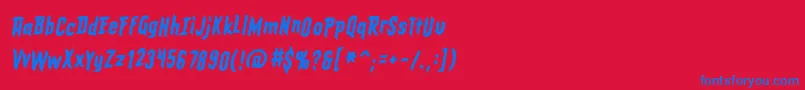 EldergodsbbItal Font – Blue Fonts on Red Background