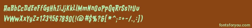 EldergodsbbItal Font – Green Fonts on Brown Background