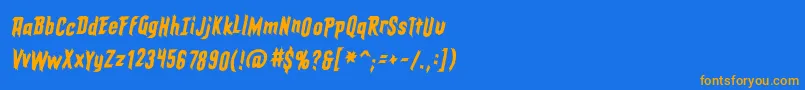 EldergodsbbItal Font – Orange Fonts on Blue Background