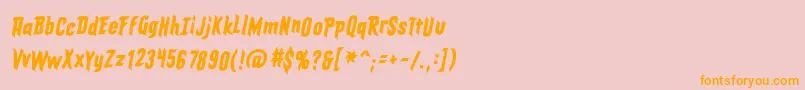 EldergodsbbItal Font – Orange Fonts on Pink Background