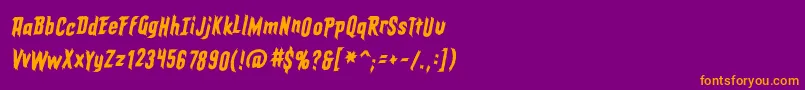 EldergodsbbItal Font – Orange Fonts on Purple Background