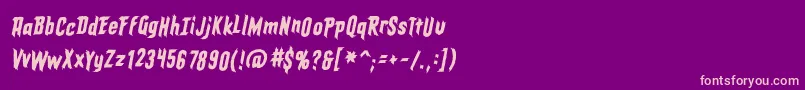 EldergodsbbItal Font – Pink Fonts on Purple Background