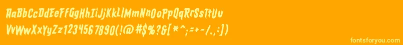 EldergodsbbItal Font – Yellow Fonts on Orange Background