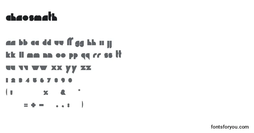 Czcionka ChaosMath – alfabet, cyfry, specjalne znaki