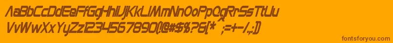 MonsOlympiaCondensedBoldItalic Font – Brown Fonts on Orange Background