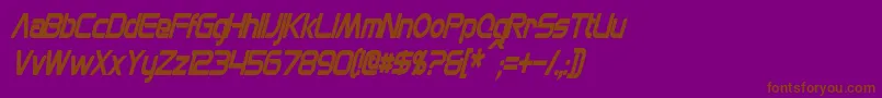 Czcionka MonsOlympiaCondensedBoldItalic – brązowe czcionki na fioletowym tle