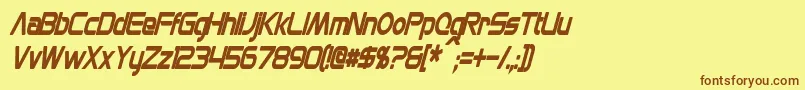MonsOlympiaCondensedBoldItalic Font – Brown Fonts on Yellow Background