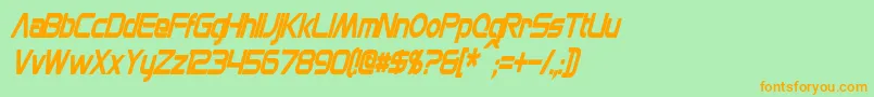 MonsOlympiaCondensedBoldItalic Font – Orange Fonts on Green Background