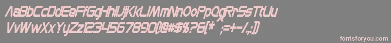 フォントMonsOlympiaCondensedBoldItalic – 灰色の背景にピンクのフォント