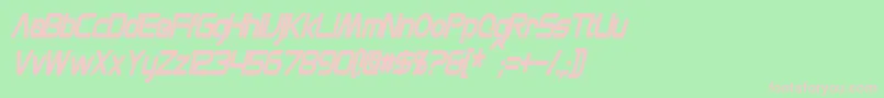 Czcionka MonsOlympiaCondensedBoldItalic – różowe czcionki na zielonym tle