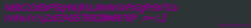 フォントMonsOlympiaCondensedBoldItalic – 黒い背景に紫のフォント