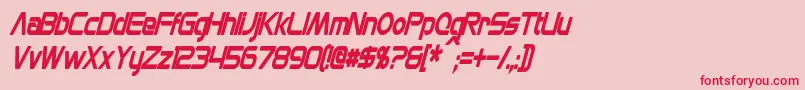 MonsOlympiaCondensedBoldItalic Font – Red Fonts on Pink Background