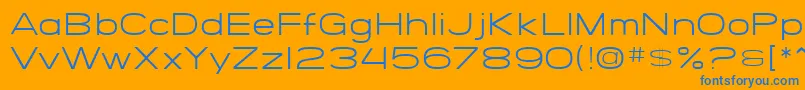 SfGrandezzaLight Font – Blue Fonts on Orange Background