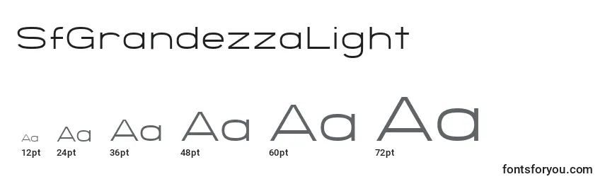 SfGrandezzaLight Font Sizes