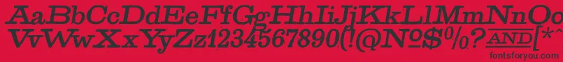 Fonte GoldenAgeItalic – fontes pretas em um fundo vermelho