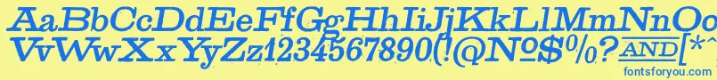 GoldenAgeItalic Font – Blue Fonts on Yellow Background