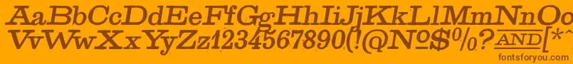 GoldenAgeItalic-Schriftart – Braune Schriften auf orangefarbenem Hintergrund