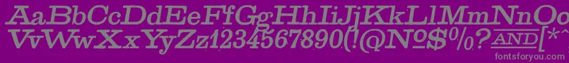 Fonte GoldenAgeItalic – fontes cinzas em um fundo violeta