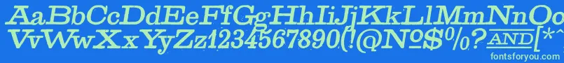 GoldenAgeItalic-Schriftart – Grüne Schriften auf blauem Hintergrund