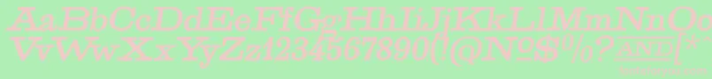 Fonte GoldenAgeItalic – fontes rosa em um fundo verde