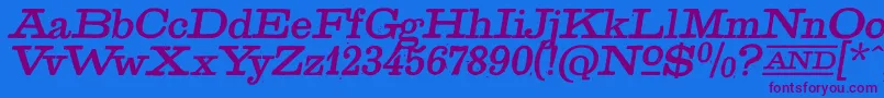GoldenAgeItalic Font – Purple Fonts on Blue Background