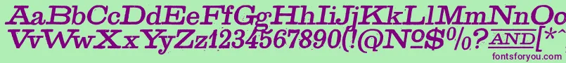 フォントGoldenAgeItalic – 緑の背景に紫のフォント