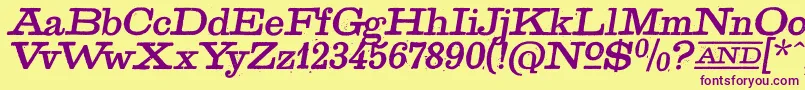 GoldenAgeItalic Font – Purple Fonts on Yellow Background