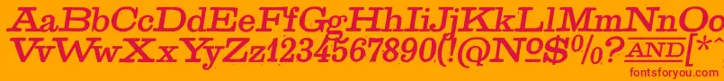 フォントGoldenAgeItalic – オレンジの背景に赤い文字