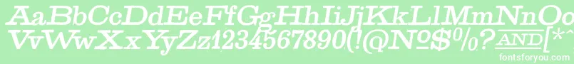 Fonte GoldenAgeItalic – fontes brancas em um fundo verde