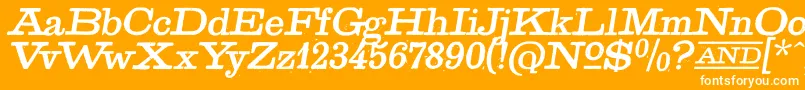 GoldenAgeItalic-Schriftart – Weiße Schriften auf orangefarbenem Hintergrund