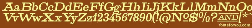 GoldenAgeItalic Font – Yellow Fonts on Brown Background