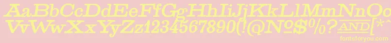 GoldenAgeItalic-Schriftart – Gelbe Schriften auf rosa Hintergrund