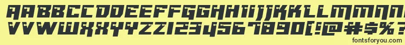 Dangerbotxtraexpand Font – Black Fonts on Yellow Background