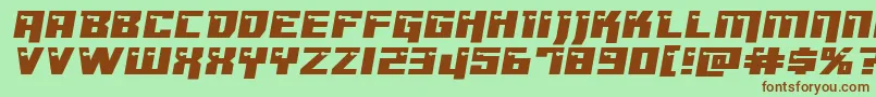 Dangerbotxtraexpand Font – Brown Fonts on Green Background